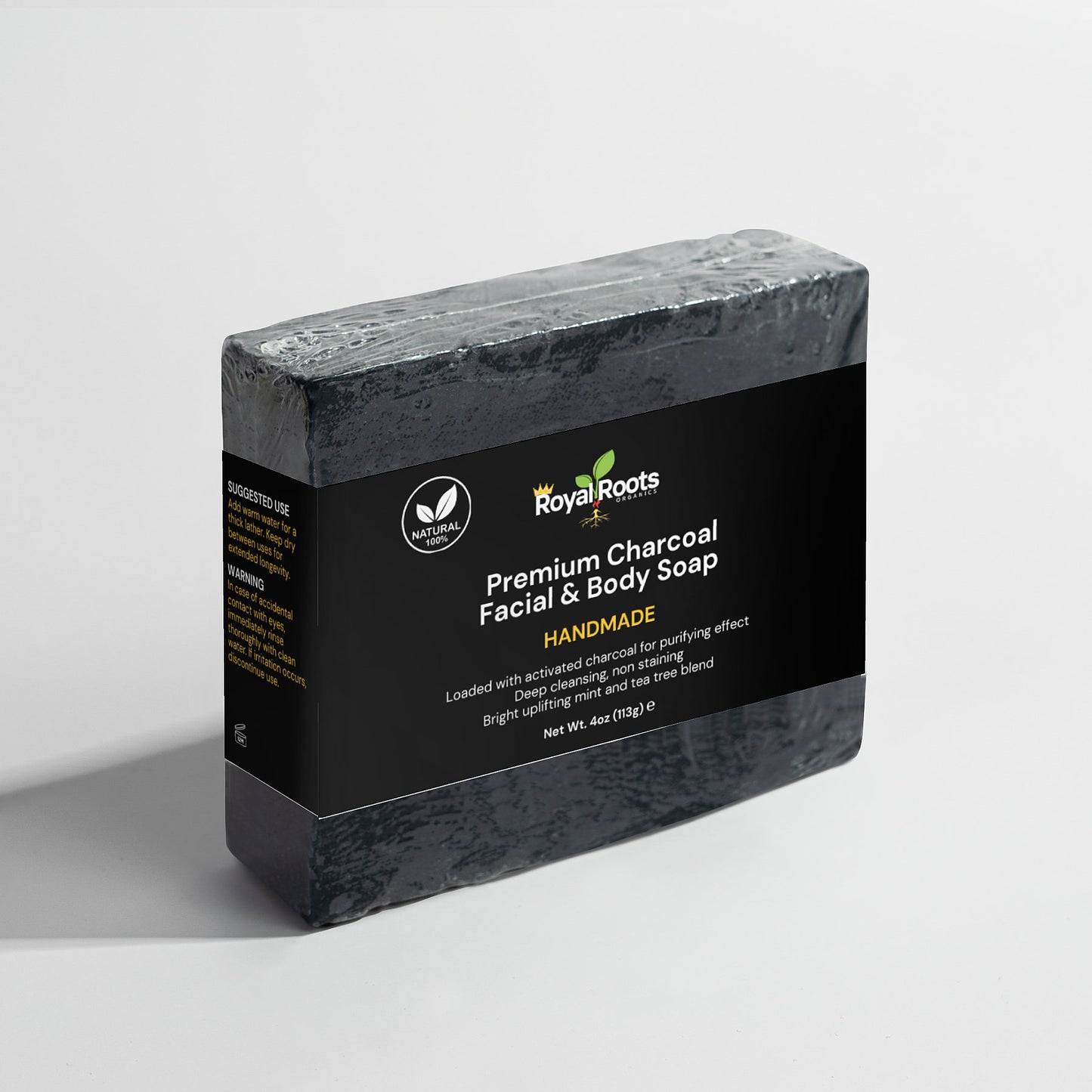 Premium Charcoal Facial/Body Soap (100% Natural) Deeply cleanses your pores, leaving your skin feeling refreshed and rejuvenated.