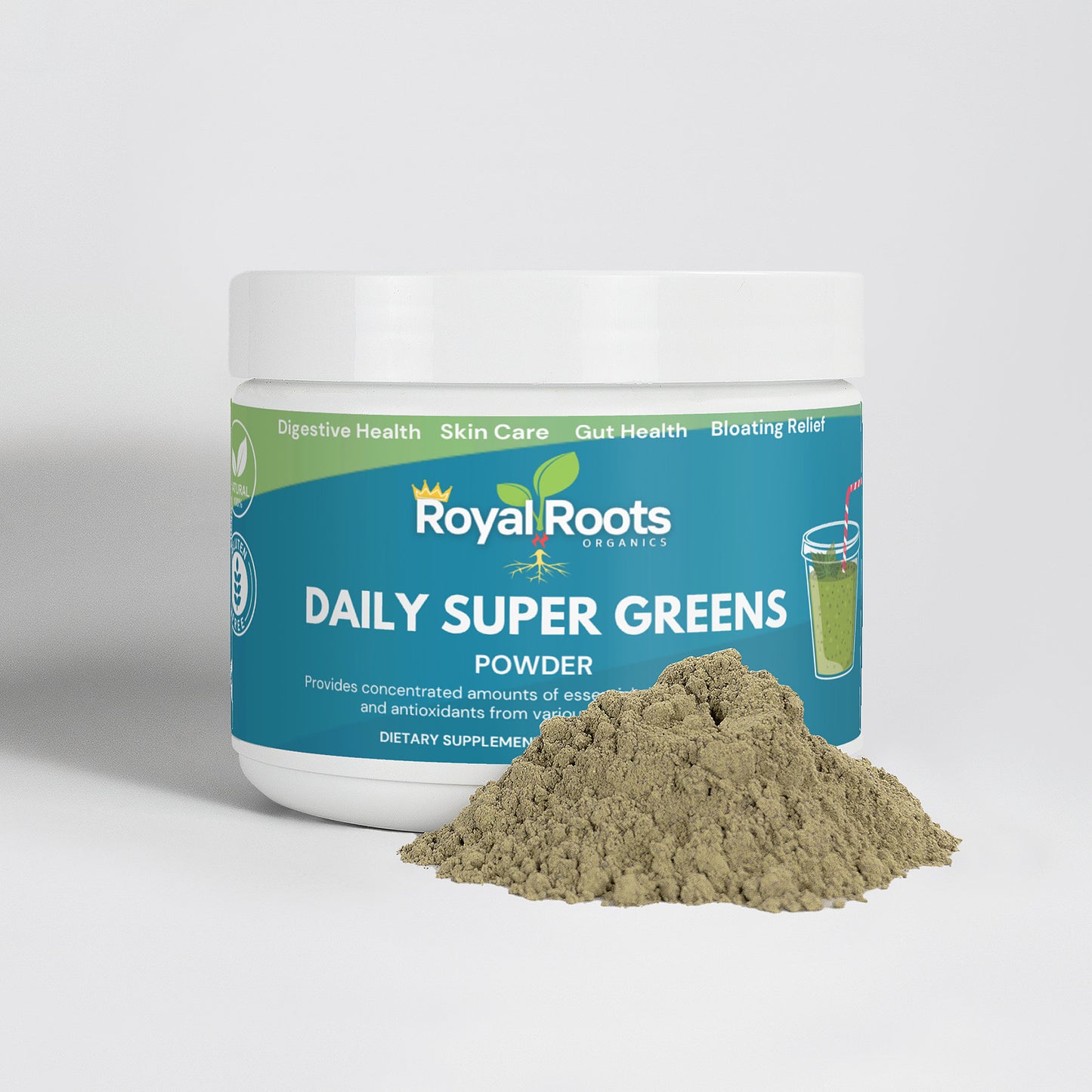 Daily Greens Superfood Digestive Health, Bloating Relief, Gut Health, Skin Care with Spirullina (100% Natural)