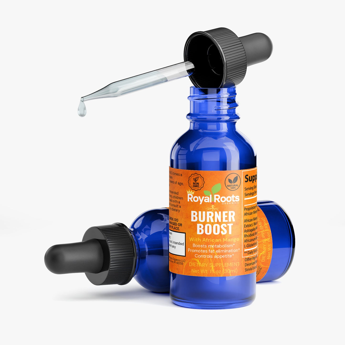 Burner Boost - Fat Burner Drops with African Mango 1 oz (Promotes the body's utilization of fat for energy, leading to a reduction in weight. Free from steroids and stimulants)