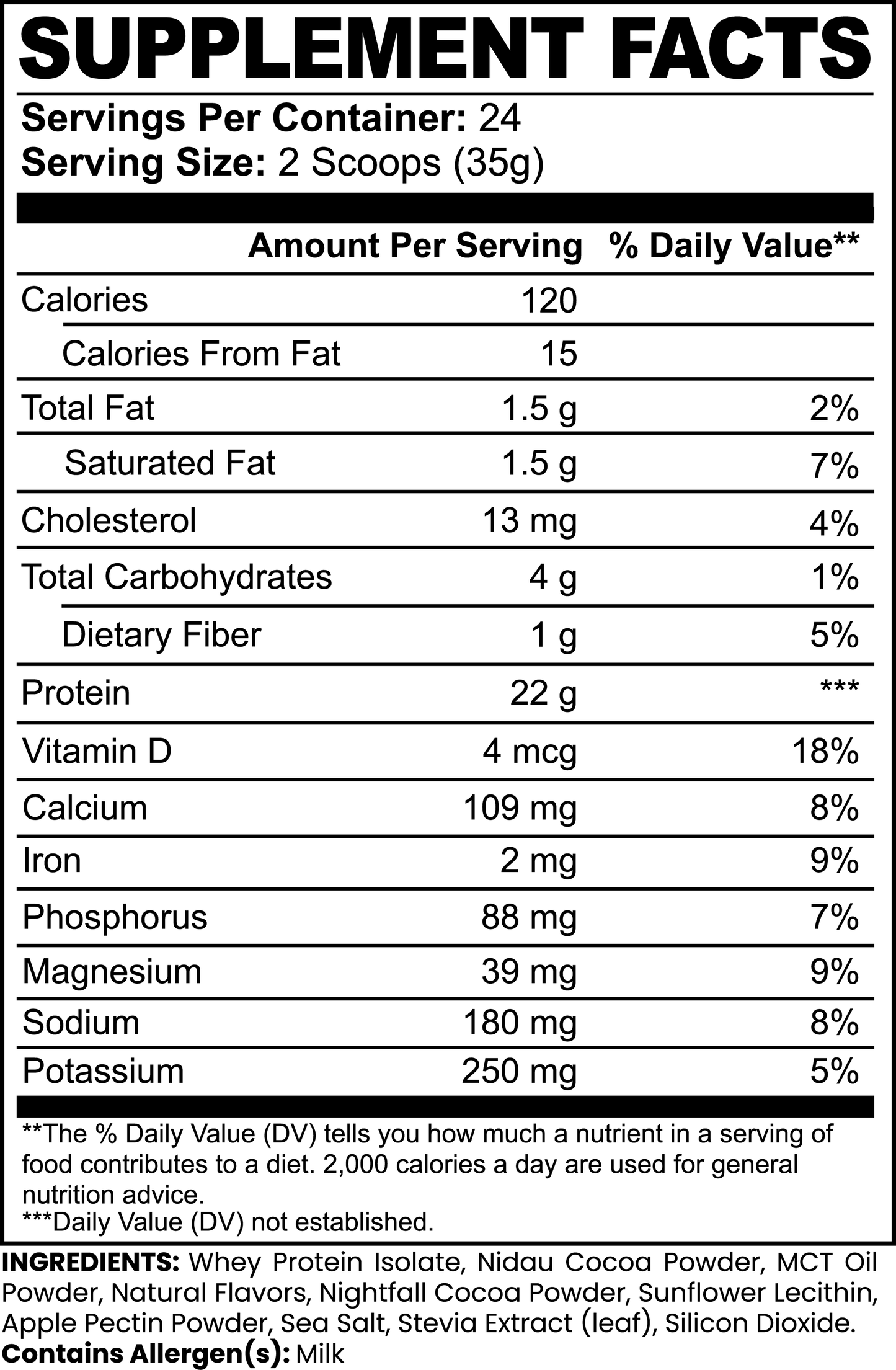 Premium Whey Protein Isolate Chocolate Ice Cream (Easily Digestible, 100% Whey Isolate)