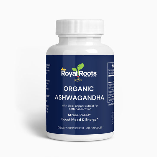 Organic Ashwagandha Herbal Supplement for Stress Relief, Energy Support, Occasional Sleeplessness, Organic, Vegan, 100% Pure, Non-GMO