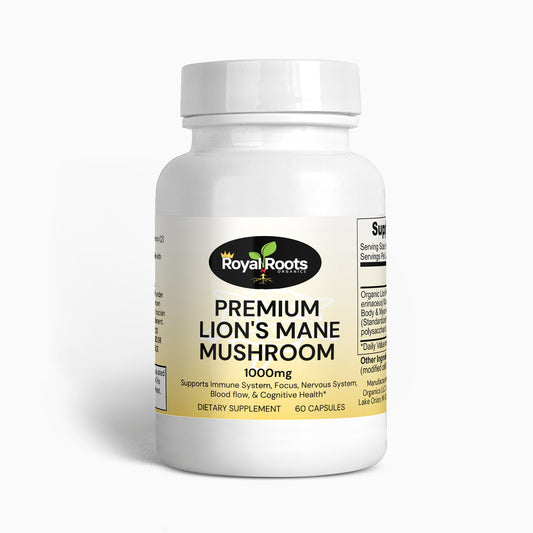 Lion's Mane Mushroom (100% Organic) for Mental Clarity, Memory, Nerve development and function and Concentration