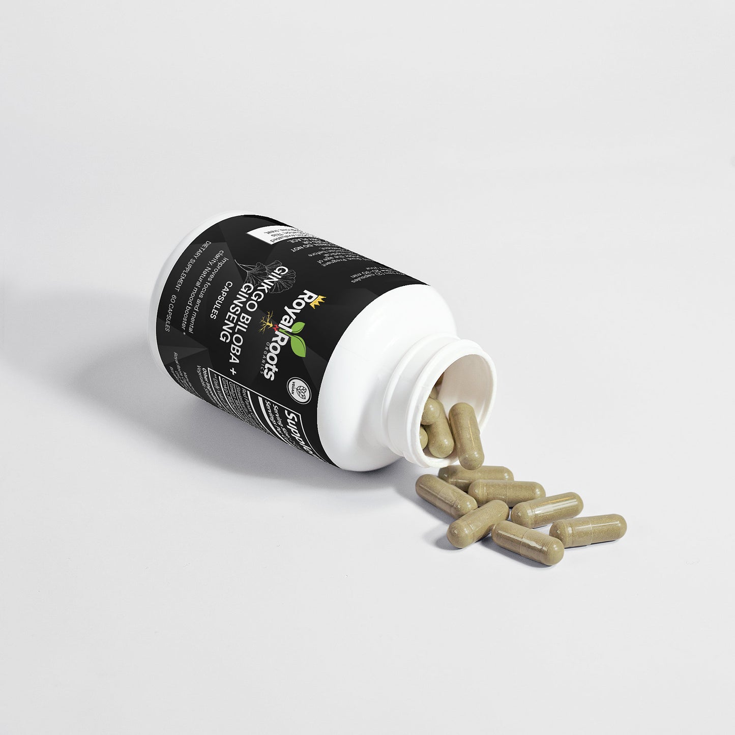 Ginkgo Biloba and Panax Ginseng Complex Capsules for Men & Women - Supports Focus Mood Memory Energy & Brain Function - 100% Natural