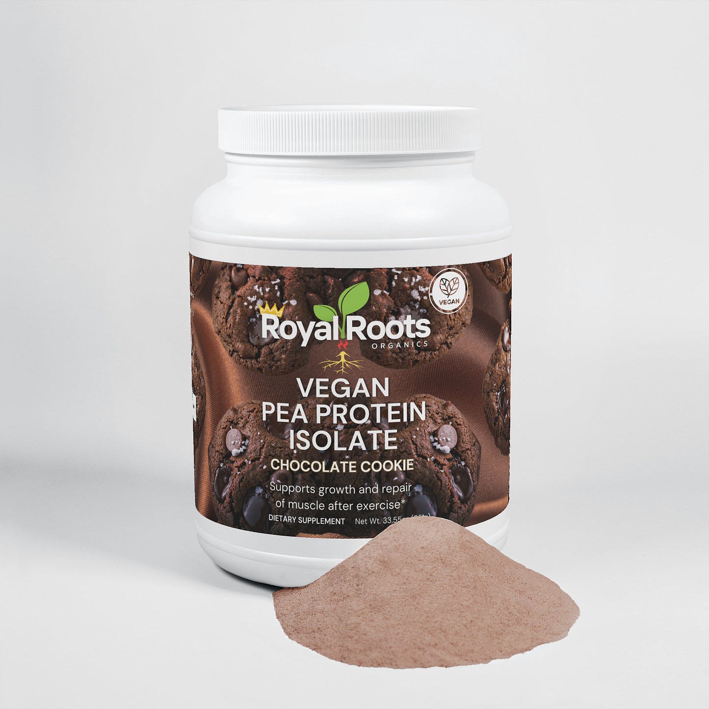100% Plant Based Protein Powder, Pea Protein Isolate for Muscle Support and Recovery with Amino Acids - Rich Chocolate Cookie, 30 Servings