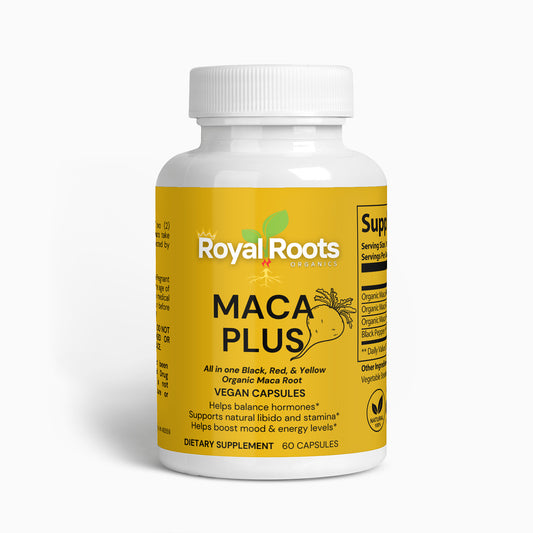 Maca Root Plus (Black, Red, & Yellow Maca) 100% Natural Pure Non-GMO, Supports Reproductive Health Natural Energizer
