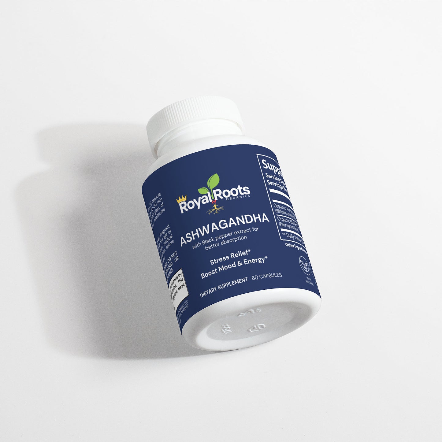 Ashwagandha Herbal Supplement for Stress Relief, Energy Support, Occasional Sleeplessness, Vegan, 100% Pure, Non-GMO
