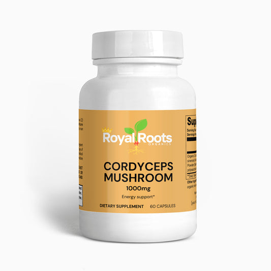 Mushroom Superfood Cordyceps Organic Mushroom Powder, 60 Capsules, Energy, Power, Stamina and Endurance Support, Superfood Supplement for Sports Performance