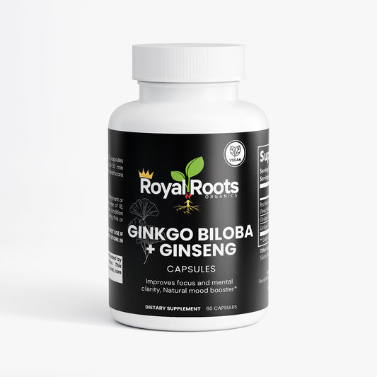 Ginkgo Biloba and Panax Ginseng Complex Capsules for Men & Women - Supports Focus Mood Memory Energy & Brain Function - 100% Natural