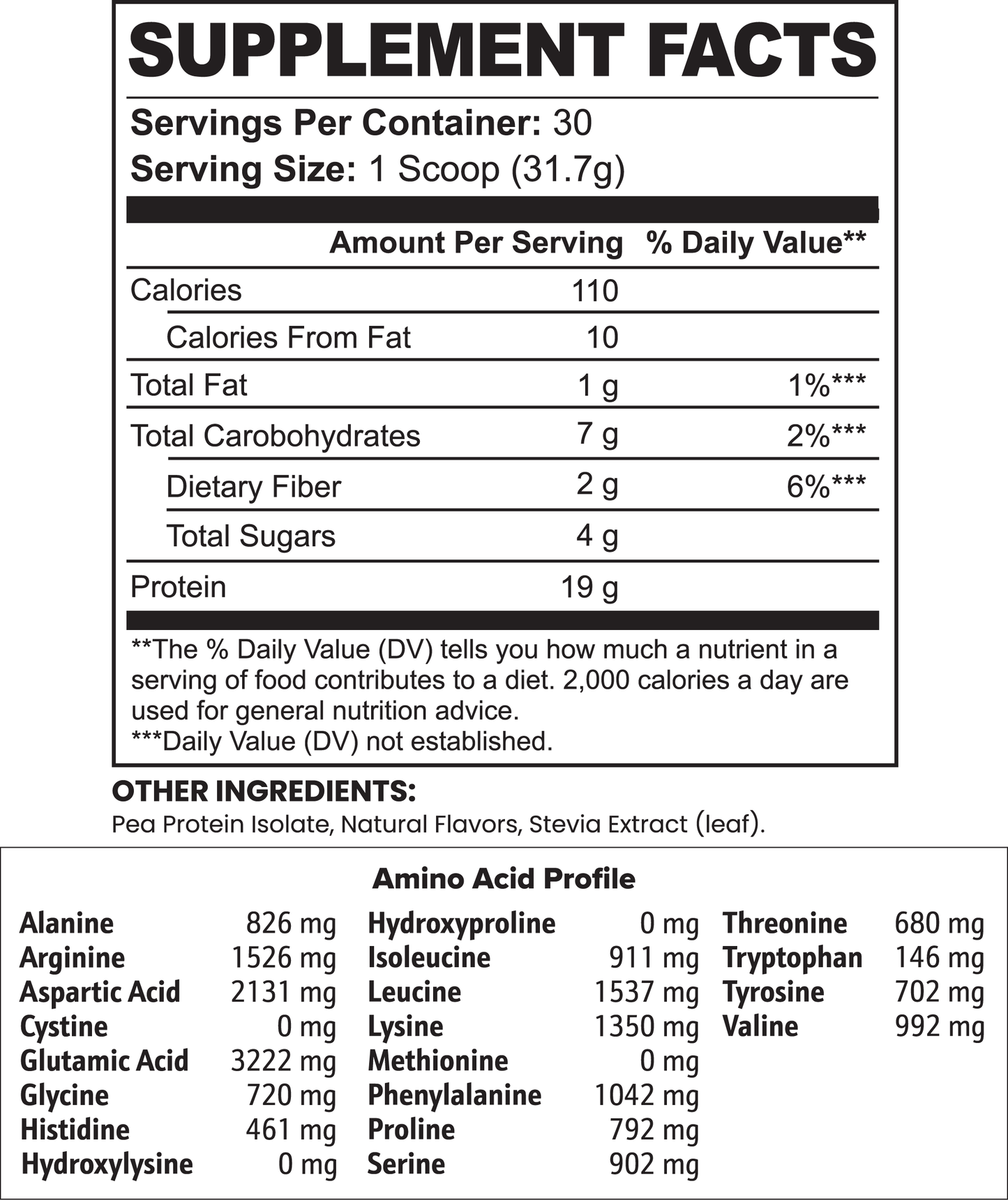 100% Plant Based Protein Powder, Pea Protein Isolate for Muscle Support and Recovery with Amino Acids - Rich Chocolate Cookie, 30 Servings